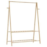 VidaXL Kledingrek met schappen 132x45,5x150,5 cm bamboe