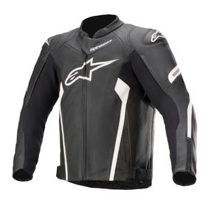 ALPINESTARS Faster V2 Jacket, Leren motorjas, Zwart-Wit