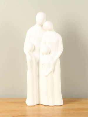 Keramieken beeld, gezin 2 kinderen 45 cm