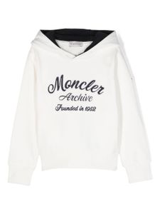 Moncler Enfant hoodie en coton à logo imprimé - Blanc