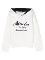 Moncler Enfant hoodie en coton à logo imprimé - Blanc