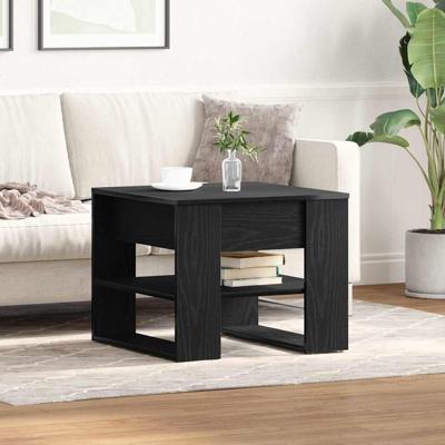 Salontafel Zwart eiken 55.5 x 55 x 45 cm Bewerkt hout