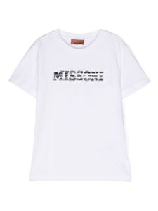 Missoni Kids t-shirt en coton à logo imprimé - Blanc