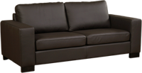 Donkerbruine leren moderne 2.5-zitsbank Enjoy - poot hout zwart - Toledo Leer Caffe (donkerbruin leer)