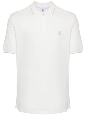 Brunello Cucinelli polo en coton à logo brodé - Tons neutres