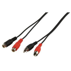 Valueline CABLE-451 audio kabel 1,5 m 2 x RCA Zwart, Rood