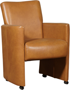 Cognac leren moderne eetkamerfauteuil Elegant - Granada leer Sahara (cognac leer)