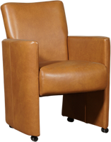 Cognac leren moderne eetkamerfauteuil Elegant - Granada leer Sahara (cognac leer)