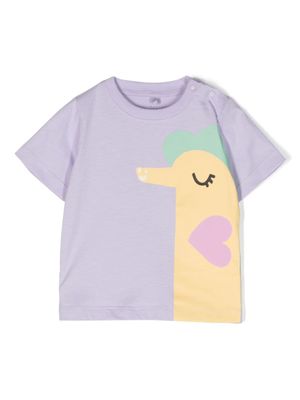 Stella McCartney Kids t-shirt en coton à imprimé graphique - Violet