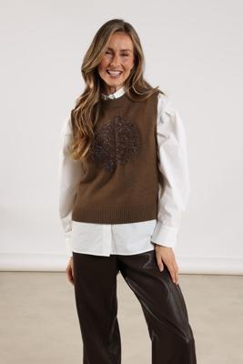 Nukus Intarsia Spencer Nkf07000 Trui 65 Fango