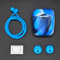 Anti-verloren touw + siliconen case + oortelefoon hang Buckle + oordopje cover Bluetooth draadloze koptelefoon Cover Case set voor Apple AirPods 1/2 (