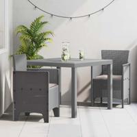 Tuin Eetset 3 pcs Lichtgrijs 100 x 100 x 73 cm Poly rattan