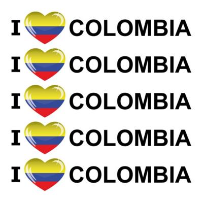 Sticker - 5x - I love Colombia - 19 x 4 cm - colombia - landenthema