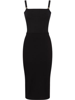 Dolce & Gabbana robe sans manches à logo appliqué - Noir