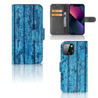 iPhone 13 Mini | Book Style Case | Wood Blue | Portemonnee hoesje iPhone 13 Mini | Book Style Case | Wood Blue | Portemonnee hoesje