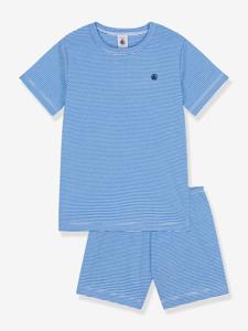 Gestreepte korte jongenspyjama PETIT BATEAU blauw