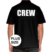 Zwart crew polo t-shirt grote maten voor heren 4XL  -