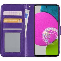 Basey Samsung Galaxy A52 Hoesje Book Case Kunstleer Cover Hoes - Paars - thumbnail
