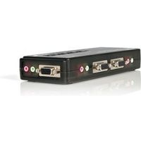 StarTech.com 4-poort USB KVM-switch Zwart met Audio en Bekabeling StarTech.com 4-poort USB KVM-switch Zwart met Audio en Bekabeling