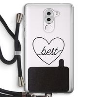 Best heart black: Honor 6X Transparant Hoesje met koord