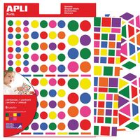 Apli Kids verwijderbare stickers, geassorteerde vormen, kleuren en groottes, blister met 664 stuks - thumbnail