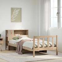 Bed met boekenkast zonder matras massief grenenhout 90x200 cm
