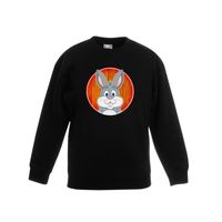 Dieren konijn trui zwart jongens en meisjes - thumbnail