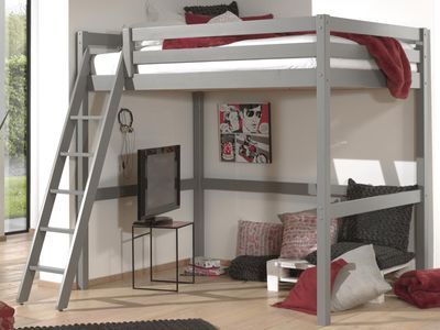 Hoogslaper ALIZE II 140x200 cm grijs pijnboom Hoogslaper ALIZE II 140x200 cm grijs pijnboom