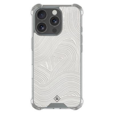 iPhone 16 Pro shockproof hoesje - Abstract beige waves