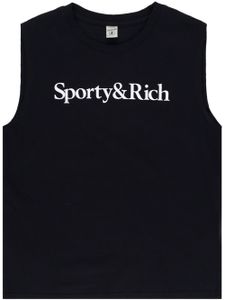 Sporty & Rich débardeur en coton à logo imprimé - Noir