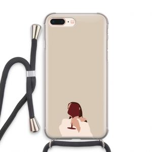 I drink wine: iPhone 7 PLUS Transparant Hoesje met koord