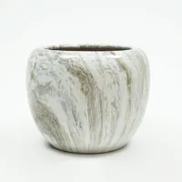 Bloempot marmerlook emperor d48h40 grijs binnen