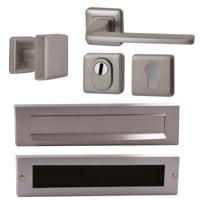 Hardbrass Voordeurset Charley/Zenith compleet rechtswijzend - PVD Inox