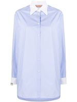 Nº21 chemise longue à fines rayures - Bleu