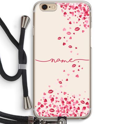 Hartjes en kusjes: iPhone 6 / 6S Transparant Hoesje met koord