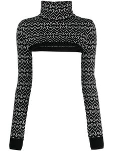 Patrizia Pepe pull à motif monogrammé en jacquard - Noir