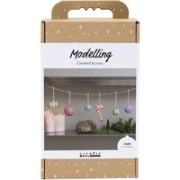 Creativ Company Hobbyset boetseren, pulp kerstfiguren, diverse kleuren, 1 doos