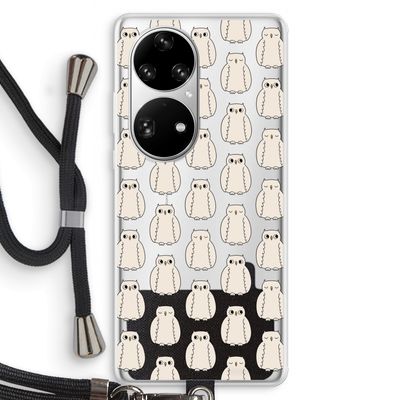 Uilen: Huawei P50 Pro Transparant Hoesje met koord