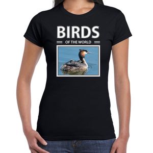 Futen t-shirt met dieren foto birds of the world zwart voor dames