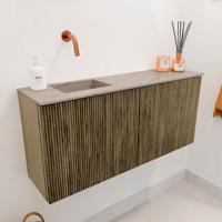 Toiletmeubel Mondiaz Joya Dlux | 90 cm | Meubelkleur Dusk | Faye wastafel Saba Wasbak Links | Zonder kraangat(en)