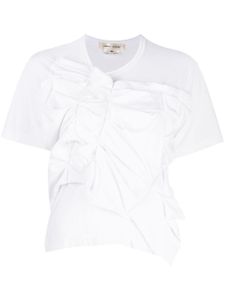 Comme Des Garçons t-shirt drapé à col rond - Blanc