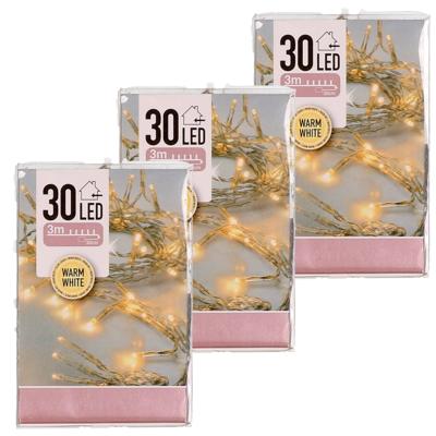 Kerstverlichting - 6x - op batterij - warm wit - 30 lampjes Kerstverlichting - 6x - op batterij - warm wit - 30 lampjes