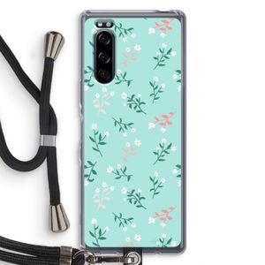 Small white flowers: Sony Xperia 5 Transparant Hoesje met koord