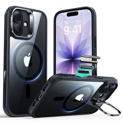 iPhone 17 Classic Hybrid Magnetic Case (Camera Control, Stash Stand) - Clear Black