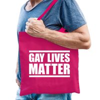 Gay lives matter anti homo discriminatie tas fuchsia roze voor heren   -