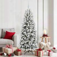 VidaXL Kunstkerstboom wit 180 cm pvc en plastic en staal en pe
