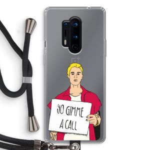 Gimme a call: OnePlus 8 Pro Transparant Hoesje met koord
