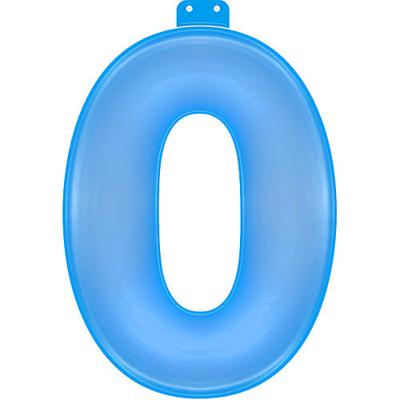 Basic Opblaasbaar cijfer 0 blauw 35cm