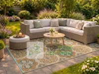 Buitenkleed 180x270cm groen/bruin/oranje