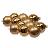 12x stuks glazen kerstballen goud 8 cm mat/glans